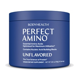 BodyHealth PerfectAmino - BCAA and EAA Powder for Pre and Post Workout - Amino Acid Energy Drink for Men and Women to Support Lean Muscle and Recovery - Unflavored (Lightly Sweetened) - 30 Servings