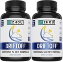 ZHOU Driftoff - Nature Inspired Sleep Aid, Valerian Root & Melatonin for Sleep for Men & Women, Calm Sleeping Supplement for Adults with GABA & Chamomile to Relax - 60 Veggie Capsules (Pack of 2)