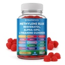 Sugar Free Methylene Blue Gummies Supplement with L-Theanine, DIM, Myo-Inositol, D-Chrio, Choline, DHA for Mental Clarity, Focus, Brain, Memory, Cognitive Support Vitality Performance Neuroprotection