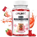 Kids Magnesium Glycinate Gummies, Magnesium for Kids & Adults with Citrate, Zinc, Vitamin D3, B12, L-Theanine Supplement for Sleep Bone & Muscle Mood, Strawberry, 60ct