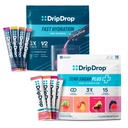 DripDrop Hydration - Zero Sugar Plus & Bold Variety - Electrolyte Powder Drink Mix - Strawberry Kiwi, Peach, Cherry Limeade, Wild Berry, Watermelon, Orange, Berry, Lemon - 48 Sticks