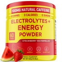 Keto Vitals Energy Powder + Electrolytes with 100mg Natural Caffeine, L Theanine & Organic Lion's Mane Extract - 60 Servings Energy Drink Powder for Workouts - Sugar Free Electrolytes