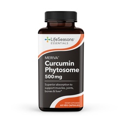 LifeSeasons Essentials Meriva Turmeric - Curcumin Phytosome Supplement - Supports Muscles Joints Bones & Liver - Enhance Circulation & Heart Health - Eases Body Stiffness & Aches - 60 Capsules