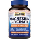 Vitalibre Magnesium Glycinate 420mg with Vitamin D3 & B6 | Chelated & Buffered Magnesium Supplement | High Absorption for Nerve, Bone, Heart, Mood, Sleep Support, 120 Vegan Capsules, Non-GMO