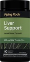 Piping Rock Liver Support | 90 Vegetarian Capsules | Herbal Detox Formula | with 600mg Milk Thistle | Non-GMO, Gluten Free Supplement