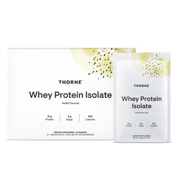 THORNE - Whey Protein Isolate - Balanced Amino Acids Profile with BCAAs - 21 Grams of Easy to Digest Whey Protein Powder - NSF Certified for Sport - Vanilla - Gluten & Soy-Free - 14 Packets