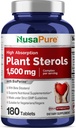 NusaPure Plant Sterols 1500 mg - 180 Tablets (Non-GMO, Vegan) Beta Sitosterol, Bioperine