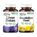 Wild & Organic Liver Detox 120 Capsules & Dandelion 120 Capsules