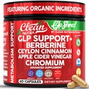 GLP1 Supplement Berberine Ceylon Cinnamon Apple Cider Vinegar Chromium Turmeric Gut Health Digestive Balance 60 Vegan Capsules by Clean Nutra