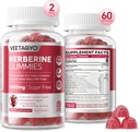 Berberine Supplement 1500mg,Sugar Free Berberine with Ceylon Cinnamon Gummies,Chromium,Turmeric, Fenugreek for Naturally Metabolism Balanced, Berberine HCl from Indian Barberry Extract, 120 Cts