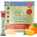 Kinnie Kids Multivitamin with Pre/Probiotic & Organic Superfoods for Kids - 22+ Vitamins & Minerals - Sugar-Free Orange Flavor - Immune, Gut & Oral Health Support - Ages 4+ (30 Sticks)