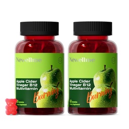 NEWELLME Sugar-Free Apple Cider Vinegar Gummies 1000mg ACV with The Mother + Vitamin B12 for Gut Health, Bloating Relief & Metabolism, Vegan Keto Gluten-Free, 120 Counts (Pack of 2)