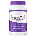MemoTril Capsules – Memo Tril Natural Brain & Memory Support Supplement | Premium Formula for Clarity, Focus & Performance | Easy-to-Take Pills, Non-Habit Forming, Official (60 Capsules)