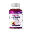 Vitamatic Stress Relief Gummies with GABA, L-Theanine, Lemon Balm – Lemon & Mixed Berry Flavor – 60 Gummies – Vegan, Non-GMO, Gluten-Free