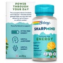 SOLARAY SharpMind Energy, Energy Booster for Women and Men, Nootropic Focus Supplement, Caffeine Free Energy Pills with Rhodiola Rosea and Cordyceps, 60 Day Guarantee, 30 Servings, 30 VegCap Pills