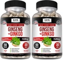 Kaya Naturals Red Panax Ginseng + Ginkgo Biloba - Nootropic Brain Supplement - Cognitive and Concentration Support - Brain Booster, Focus, and Memory Supplement - 60 Capsules (Pack of 2)