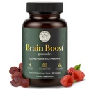 Lion’s Mane Mushroom Gummies 10:1 Extract with L-Theanine 200mg - Nootropic Cognitive Support for Focus, Memory & Calm Energy - Vegan, Non-GMO, Gluten-Free - Pomegranate Raspberry Flavor - 60 Count
