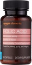 Amazon Elements - Folic Acid, 800 mcg per serving, Tablet, 180 Count, Pack of 1, Women's Dietary Supplement for Healthy Prenatal Development, 6 Months of Supply