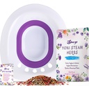 2-in-1 Yoni Steaming Kit - Foldable Toilet Seat, Natural Herbal Blend - V-Steam for Detox, Cleansing, PH Balance, Odor Control - Purple