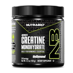 NutraBio Pure Micronized Creatine Monohydrate Supplément en poudre, non aromatisé, (150 g) - Supporte l'énergie musculaire en vrac, la récupération et la force - HPLC Tested Creatine Supplément en poudre pour hommes et femmes