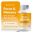 Brain Supplement for Memory and Focus, Nootropic for Adults, Fuel Brain Energy & Mental Clarity, Caffeine Free,Cognitive Support, Doctor-Formulated, Made in USA,cGMP,120 Caps
