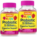 WellYeah Probiotics for Kids Gummies 2 Pack -10 Billion CFU -for Gut Health, Immune Health and Digestive Support -Berry Flavor Chewable Supplement -Vegetarian, Non GMO - 60 Gummies