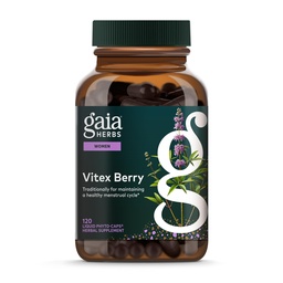 Gaia Herbs Vitex Berry - soutient l'équilibre hormonal et la fertilité pour les femmes - Progestérone saine pour la santé menstruelle - 120 bouchons végétaliens (approvisionnement de 60 jours)