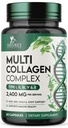 Multi Collagen Pills - Hydrolyzed Collagen Peptides Capsules for Women & Men - Types I, II, III, V, X Multi Collagen Complex - Hair, Skin & Nails Support Supplement - Bottled in the USA - 60 Capsules