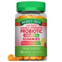 Nature's Truth Daily Probiotic Gummies | 2 Billion CFU | 90 Count | Raspberry Lemon Flavor | Non-GMO & Gluten Free Supplement