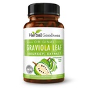 Herbal Goodness Soursop Capsules - 4X Strength Guanabana Soursop Leaves Extract for Cell Function & Immune Support | Digestive Health Supplement - Non GMO, USDA Organic Graviola 60 Vegan Pills 700mg