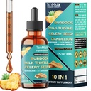 10in1 Burdock Root Tincture - Herbal Extract Liquid Supplement with Milk Thistle, Celery Seed, Dandelion, Artichoke, Schisandra Berry, Calendula, Marshmallow Root, and More - 30ml 1 Fl Oz
