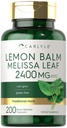 Carlyle Lemon Balm Capsules | 200 Count | Non-GMO and Gluten Free Formula | Melissa Leaf Traditional Herbal Supplement | Super Concentrated Extract