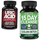 15 Day Cleanse Colon Detox - with - Uric Acid Flush for Gout Support -120 Capsules