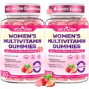 All-in-One Women's Multivitamin Gummies with Complete Vitamin & Mineral Complex, Herbal Blends for Energy, Overall Health, High Potency Hair Skin and Nails Vitamins, Strawberry Flavor, 2 Pack