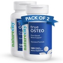 NatureCity True-Osteo Plant-Based Supplement for Bone Strength | AlgaeCal Calcium & Magnesium, Plant-Based Vitamin D3, Vitamin K2, Silicon| Gentle on Stomach (120 Veggie Capsules) (Pack of 2)