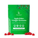 Halal Certified Apple Cider Vinegar Gummies - Vegan, Easy Digestion, & High Absorption - ACV Gummy Supplement - Tasty 60 Apple Flavor - 60 Ct