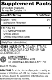 Splendeur de la Terre Supplément 5-HTP pour les hommes et les femmes, pas de conservateurs artificiels Couleur ou saveur Non-OGM 100 MG