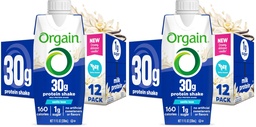 Orgain 30g High Protein Shake, Dairy Isolate Milk Protein, Vanilla Bean, 5g BCAAs, 1g Sugar per Serving, Meal Replacement, Ready to Drink, Keto Friendly, Gluten-Free, 11 Fl Oz, (Pack of 24)