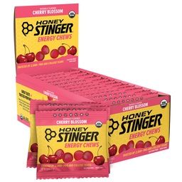 Miel Stinger Bio Cherry Blossom Energy Chew, sans gluten et sans caféine, pour l'exercice, la course et la performance, la nutrition sportive pour la maison et le gym, la préparation et la mi-entraînement, 12 Pack, 21.6 Ounce