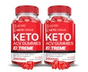 (2 Pack) Keto Crave Keto ACV Gummies Extreme 2000MG Keto Crave Keto Gummies Advanced Formula Apple Cider Vinegar with Pomegranate Beet Juice Powder B12 Vegan Non GMO 120 Gummys
