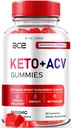 Ace Keto ACV Gummies, Advanced Weight Loss 1000mg, Apple Cider Vinegar Supplement (60 Gummies)