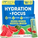 Venture Pal 2-in-1 Hydration Packets + Focus Support Electrolytes Powder, 7 Electrolytes + Vitamins, Magnesium, Lion's Mane & L-Theanine | Sugar Free Liquid Daily IV Drink Mix, Vegan, Keto, 16 Sticks