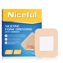 Niceful 10 Count Silicone Foam Dressing 1.6" x 2", Wound Dressing for Minor Surgical Incisions, Abrasions, Absorbent Silicone Bandages for Sensitive Skin, Small Bed Sore Bandages