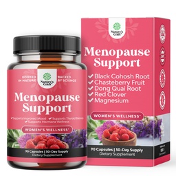 Complete Herbal Menopause Supplement for Women - Multibenefit Menopause Ease Hormone Balance for Women for Night Sweats Mood and More with Dong Quai Vitex Chaste Berry and Black Cohosh - 90 Count