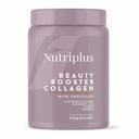 FARMASi Nutriplus Beauty Booster Collagen Powder, Type I II and III Collagen with Hyaluronic Acid Vitamins and Zinc, Chocolate Flavor, Sugar Free, 7.4 oz