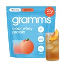 GRAMMS Clear Protein Powder Packets 20G Protein for Women & Men | Lactose Free, Grass-Fed Whey Isolate, Gluten Free, Zero Sugar, Gut Friendly, Non-Bloating (Peach Tea-18 Servings)