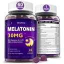 Melatonin 30mg Gummies for Adults - Sugar Free Melatonin Gummies Maximum Strength with Magnesium, B6, GABA & Botanical Blend - Non-Habit Forming,Vegan, Non GMO, Natural Mixed Berry Flavor