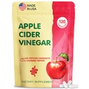 Apple Cider Vinegar Capsules with Mother, ACV Pills Supplements with Organic Cayenne Pepper & Ceylon Cinnamon, Inulin, Probiotics for Diet, Digestion, Detox, Immune, Vegan, 120 Ct