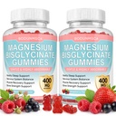 Magnesium Bisglycinate Gummies 400mg, High Absorption & Gentle Magnesium Supplement, Supports Calm, Sleep & Muscle Recovery, Raspberry Flavor, 120 Count