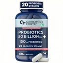 Carbamide Forte Probiotics Supplement 50 Billion CFU Gut Health Supplements with Probiotic | Gut Cleanse with Prebiotics and Probiotics – 60 Capsules